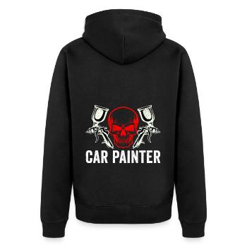Auto Body Painter Automotive Car Painter - Unisex Premium Organic Zip Hoodie - black - Back - Nico (187cm)