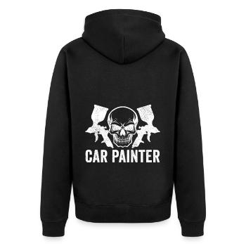 Auto Body Painter Automotive Car Painter - Unisex Premium Organic Zip Hoodie - black - Back - Nico (187cm)