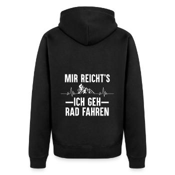 Fahrrad Mountainbike Rennrad E-Bike Fahrradfahrer - Unisex Premium Bio Zip Hoodie - Schwarz - Hinten - Nico (187cm)