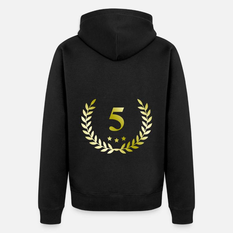 5 Couronne numérique - Veste à capuche bio Premium Unisexe - noir