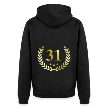 31 Couronne numérique - Veste à capuche bio Premium Unisexe - noir - Dos - Nico (187cm)