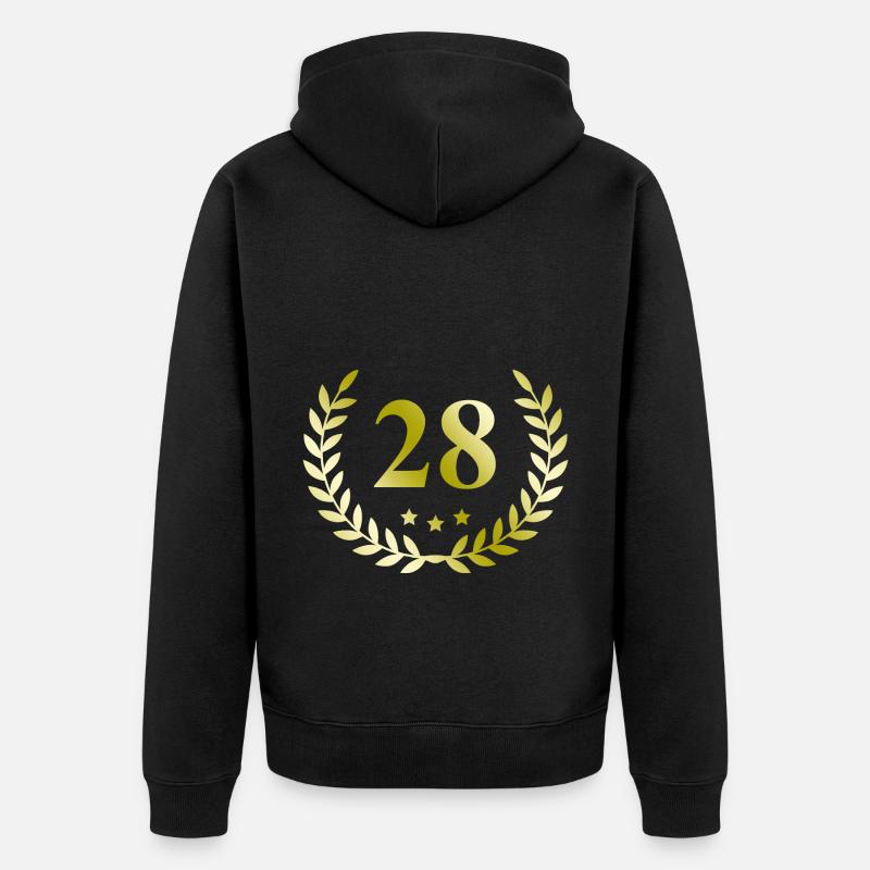 28 Couronne numérique - Veste à capuche bio Premium Unisexe - noir