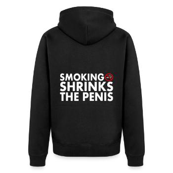 Smoking shrinks the penis - Veste à capuche bio Premium Unisexe - noir - Dos - Nico (187cm)