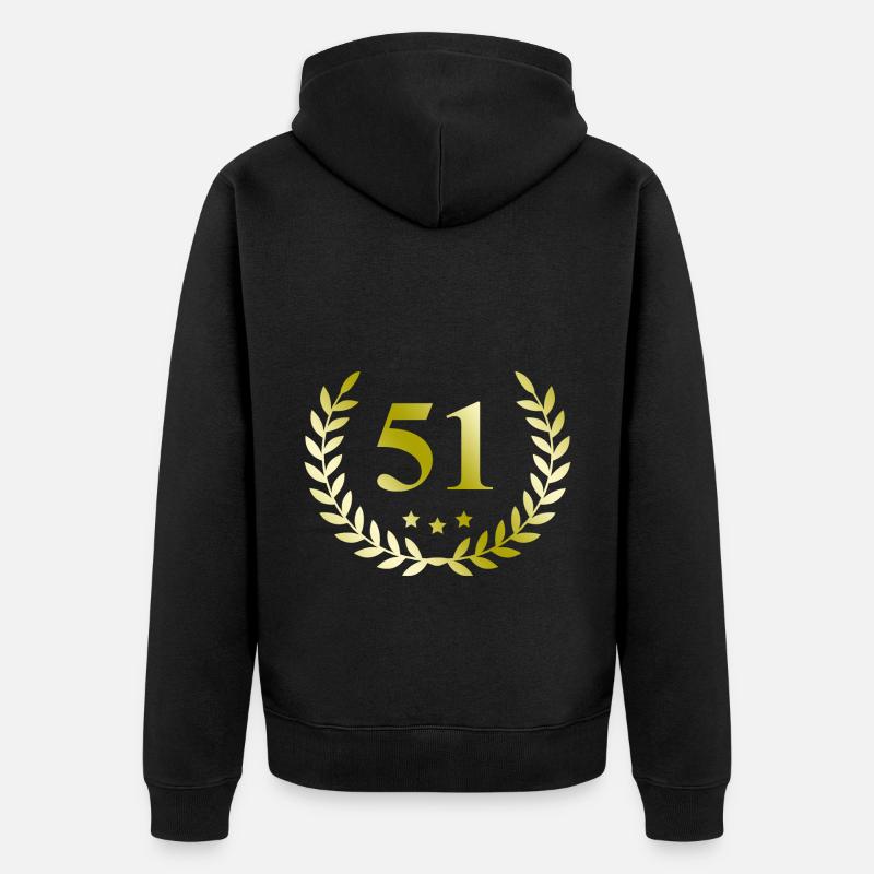 51 Couronne numérique - Veste à capuche bio Premium Unisexe - noir