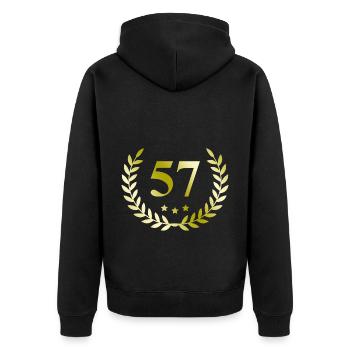 57 Couronne numérique - Veste à capuche bio Premium Unisexe - noir - Dos - Nico (187cm)