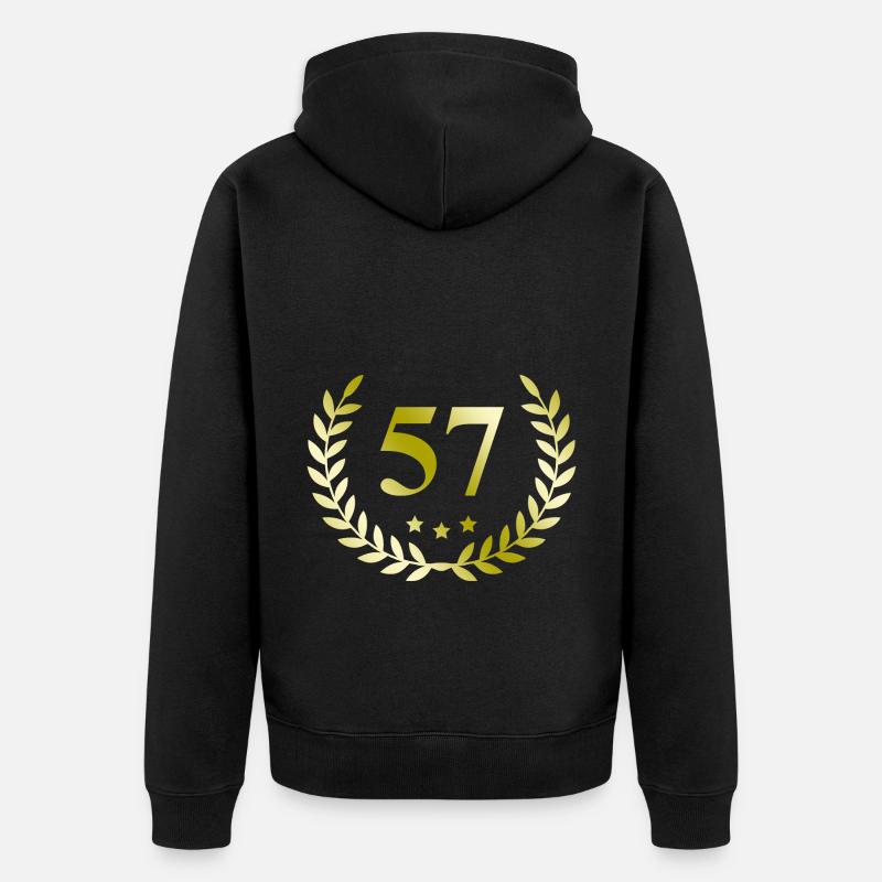 57 Couronne numérique - Veste à capuche bio Premium Unisexe - noir