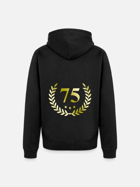 75 Number wreath - Unisex Premium Organic Zip Hoodie - black