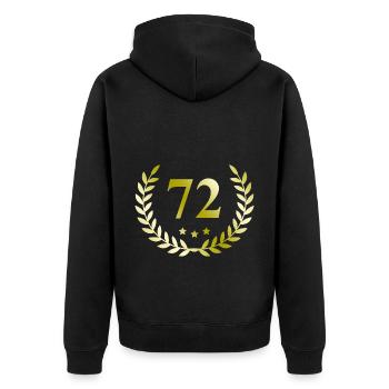 72 Couronne numérique - Veste à capuche bio Premium Unisexe - noir - Dos - Nico (187cm)