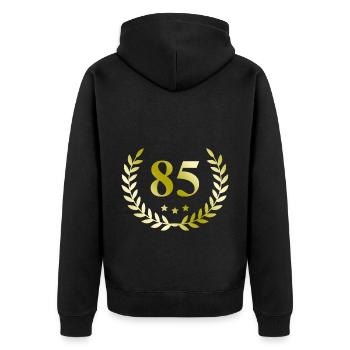 85 Couronne numérique - Veste à capuche bio Premium Unisexe - noir - Dos - Nico (187cm)