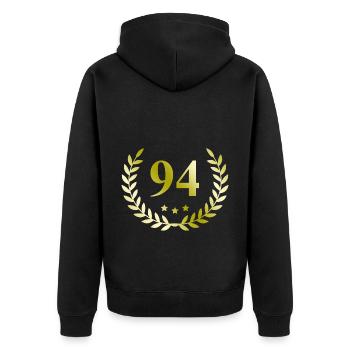 94 Couronne numérique - Veste à capuche bio Premium Unisexe - noir - Dos - Nico (187cm)