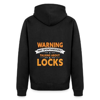Lock Picking Locking Technician Schlossdienst Design - Unisex Premium Organic Zip Hoodie - black - Back - Nico (187cm)