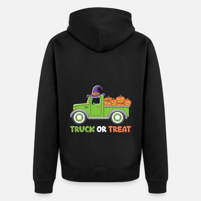 Sorcière citrouille d’Halloween - Veste à capuche bio Premium Unisexe - noir