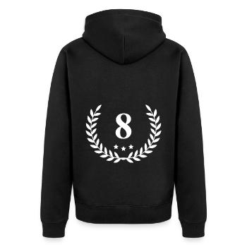 8 Couronne de chiffres - Veste à capuche bio Premium Unisexe - noir - Dos - Nico (187cm)