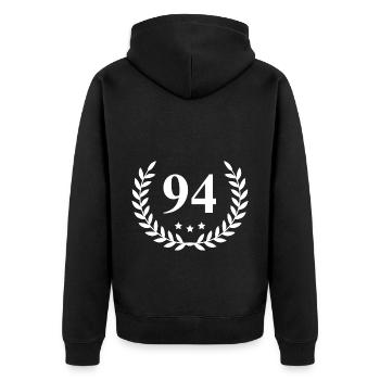 94 Couronne numérique - Veste à capuche bio Premium Unisexe - noir - Dos - Nico (187cm)