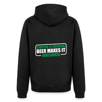 Camping Is Awesome, Beer Makes It Awesomer 3 - Unisex Premium Organic Zip Hoodie - black - Back - Nico (187cm)