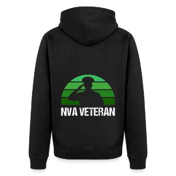 NVA Veteran Soldier GDR Gift - Unisex Premium Organic Zip Hoodie - black - Back - Nico (187cm)