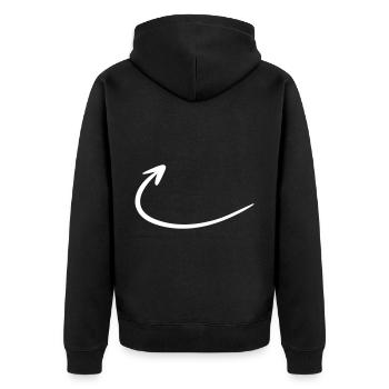 Flèche dessin esquisse blanc - Veste à capuche bio Premium Unisexe - noir - Dos - Nico (187cm)