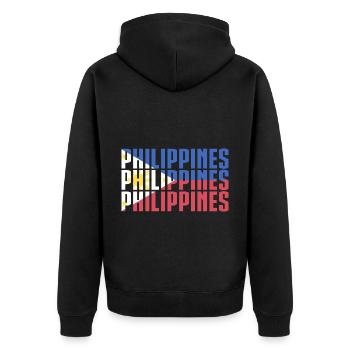 Philippines - Unisex Premium Organic Zip Hoodie - black - Back - Nico (187cm)
