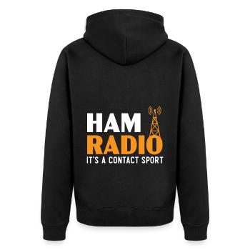 Ham Radio It is a contact sport operator Ham wheel - Unisex Premium Organic Zip Hoodie - black - Back - Nico (187cm)