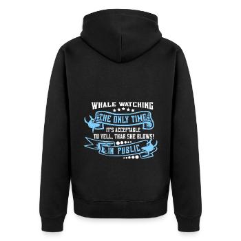 Meeressäuger für Orca-Beobachtung und Buckelwal - Unisex Premium Bio Zip Hoodie - Schwarz - Hinten - Nico (187cm)