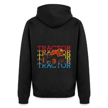 Bauer Bäuerin Landleben - Unisex Premium Bio Zip Hoodie - Schwarz - Hinten - Nico (187cm)