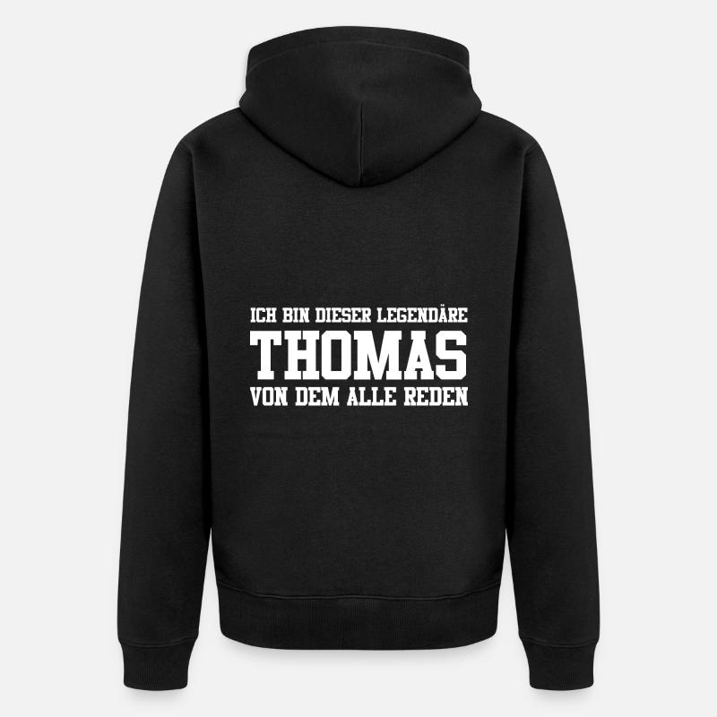 Thomas Name Design - Unisex Premium Bio Zip Hoodie - Schwarz