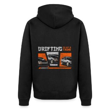 Driften Quer Turbo Racing - Unisex Premium Bio Zip Hoodie - Schwarz - Hinten - Nico (187cm)