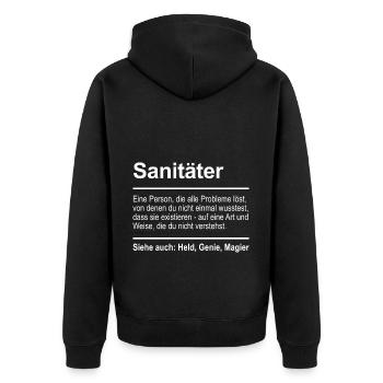 Ambulance man - Unisex Premium Organic Zip Hoodie - black - Back - Nico (187cm)