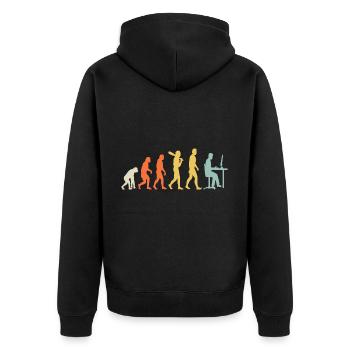 Évolution de l’homme à la conception informatique - Veste à capuche bio Premium Unisexe - noir - Dos - Nico (187cm)