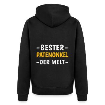 Best godfather - Unisex Premium Organic Zip Hoodie - black - Back - Nico (187cm)