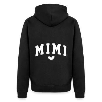 Mimi - Unisex Premium Organic Zip Hoodie - black - Back - Nico (187cm)