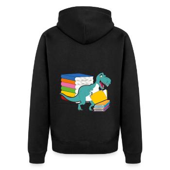 Dinosaur Books Future Paleontologist Dinosaurs - Unisex Premium Organic Zip Hoodie - black - Back - Nico (187cm)