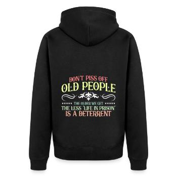 Personnes âgées Grand-père sarcastique - Veste à capuche bio Premium Unisexe - noir - Dos - Nico (187cm)