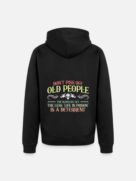 Alte Menschen Sarkastisch Großvater - Unisex Premium Bio Zip Hoodie - Schwarz