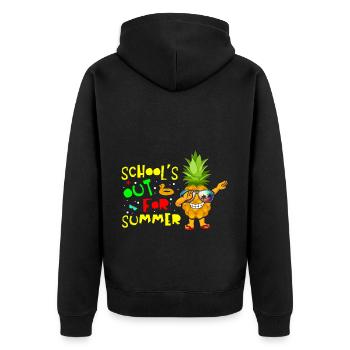 Schools Out For Summer Pineapple - Unisex Premium Organic Zip Hoodie - black - Back - Nico (187cm)