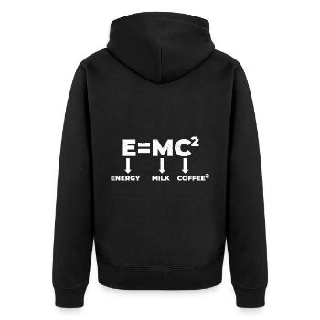 Kaffee mit Milch Milchkaffee Latte Macchiato - Unisex Premium Bio Zip Hoodie - Schwarz - Hinten - Nico (187cm)
