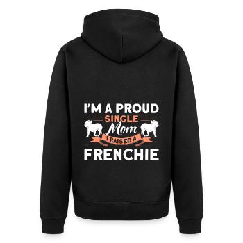 Frenchie Bulldog French Bulldog Gift - Unisex Premium Organic Zip Hoodie - black - Back - Nico (187cm)