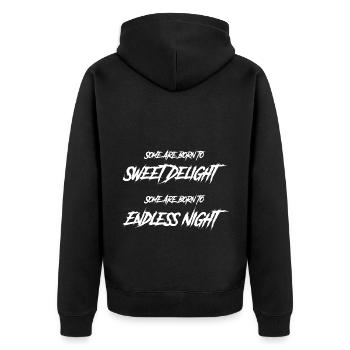 Goth Some are born for sweet joy, some - Unisex Premium Organic Zip Hoodie - black - Back - Nico (187cm)