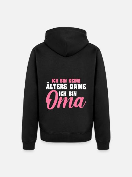 Großmutter Großmama Omi Oma - Unisex Premium Bio Zip Hoodie - Schwarz