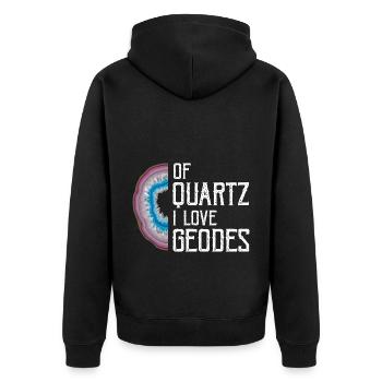 Recherche sur les roches et conception de roches à quartz - Veste à capuche bio Premium Unisexe - noir - Dos - Nico (187cm)