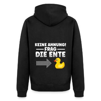 Frag die Badeente Gummiente - Unisex Premium Bio Zip Hoodie - Schwarz - Hinten - Nico (187cm)