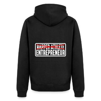 Rapper Athlete Entrepreneur 23 - Unisex Premium Bio Zip Hoodie - Schwarz - Hinten - Nico (187cm)