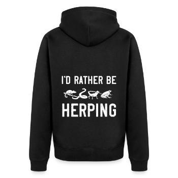 Herpetology Reptiles Herpetologist Lizards - Unisex Premium Organic Zip Hoodie - black - Back - Nico (187cm)