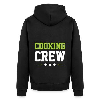 Cooking Crew - Unisex Premium Bio Zip Hoodie - Schwarz - Hinten - Nico (187cm)