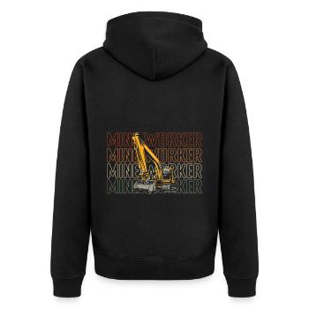 Miner Underground Miners Mine - Unisex Premium Organic Zip Hoodie - black - Back - Nico (187cm)