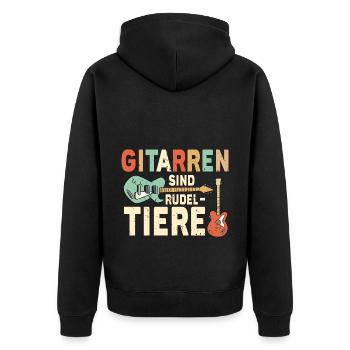 Gitarre Gitarrist Lustige Sprüche Musiker Geschenk - Unisex Premium Bio Zip Hoodie - Schwarz - Hinten - Nico (187cm)
