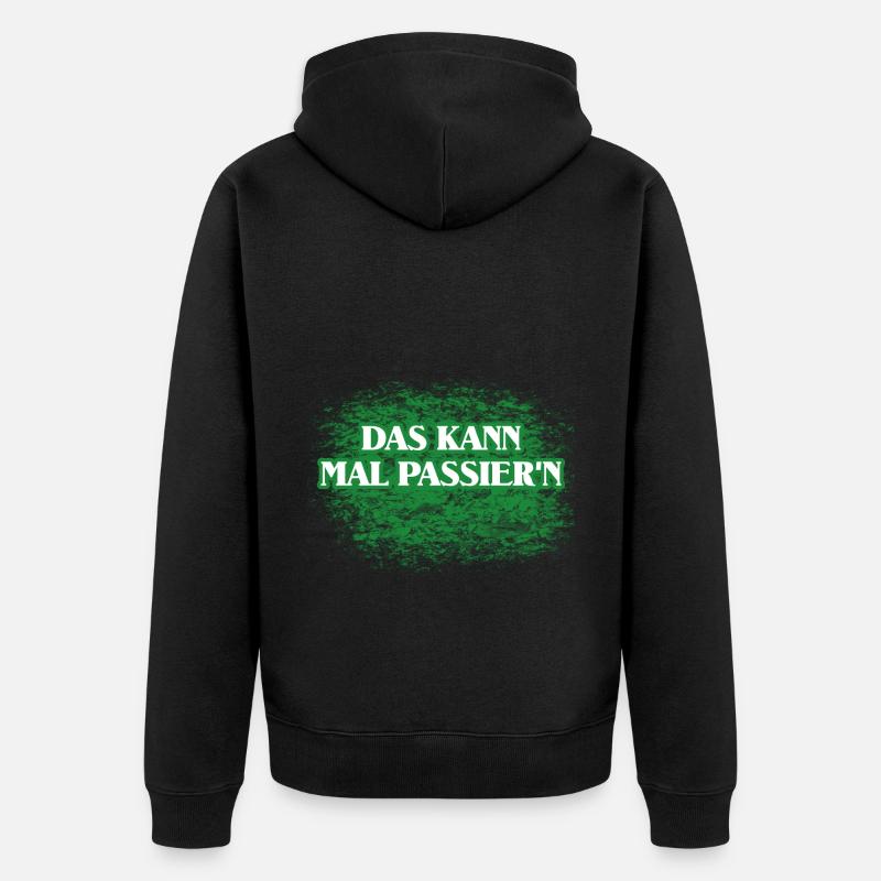 Shit happens Spruch - Unisex Premium Bio Zip Hoodie - Schwarz