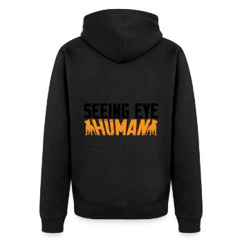 Seeing Eye Human 10 - Unisex Premium Bio Zip Hoodie - Schwarz - Hinten - Nico (187cm)