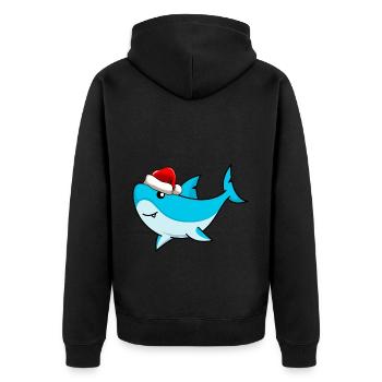 Hai Comic Weihnachten - Unisex Premium Bio Zip Hoodie - Schwarz - Hinten - Nico (187cm)