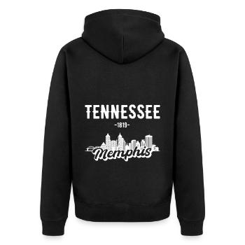 Memphis Tennessee Skyline Geschenk - Unisex Premium Bio Zip Hoodie - Schwarz - Hinten - Nico (187cm)